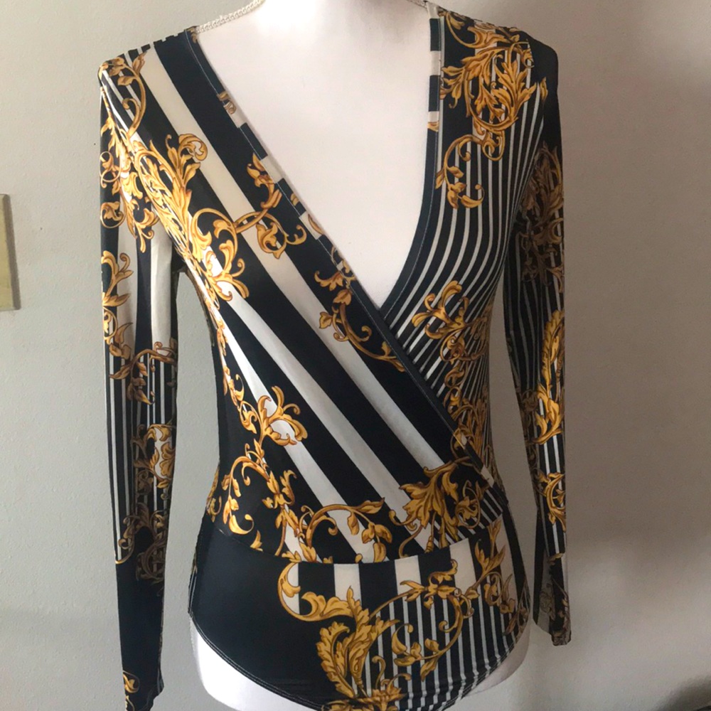 Gold and black bodysuit